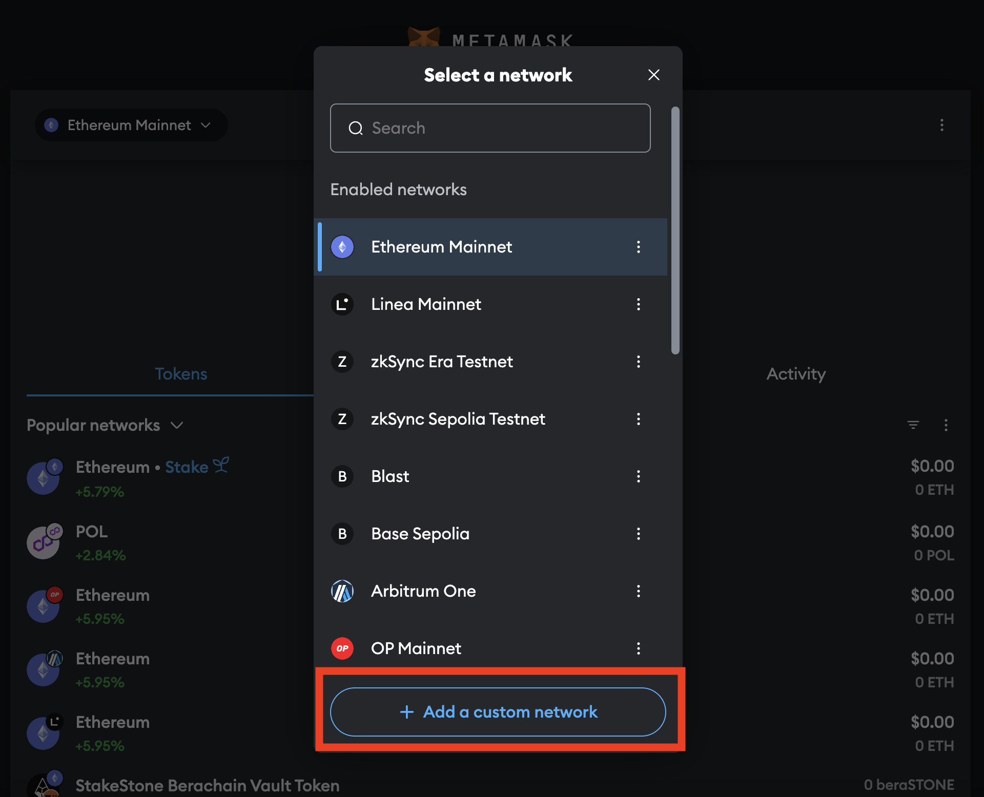 add custom network