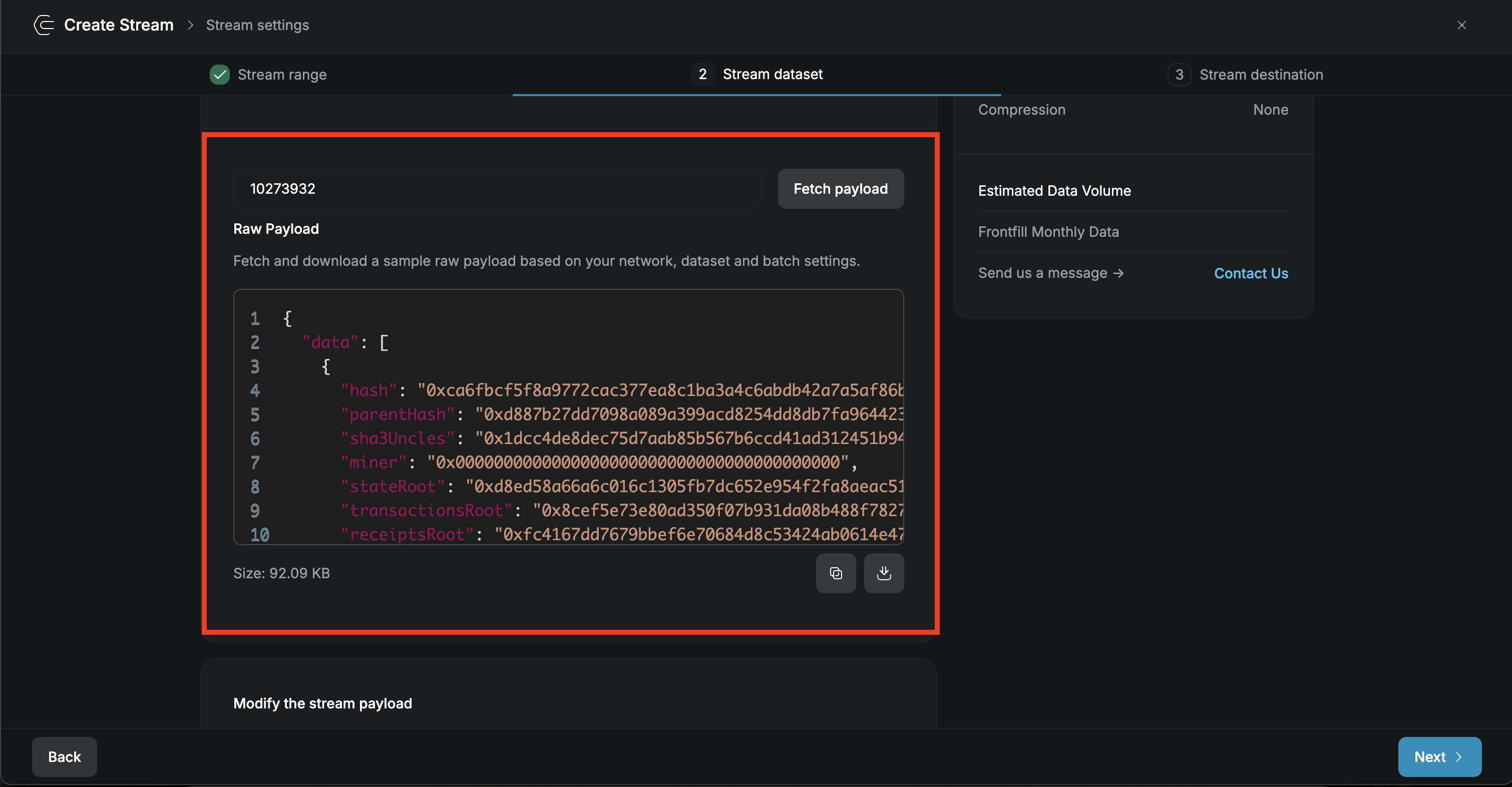 Raw Payload Example