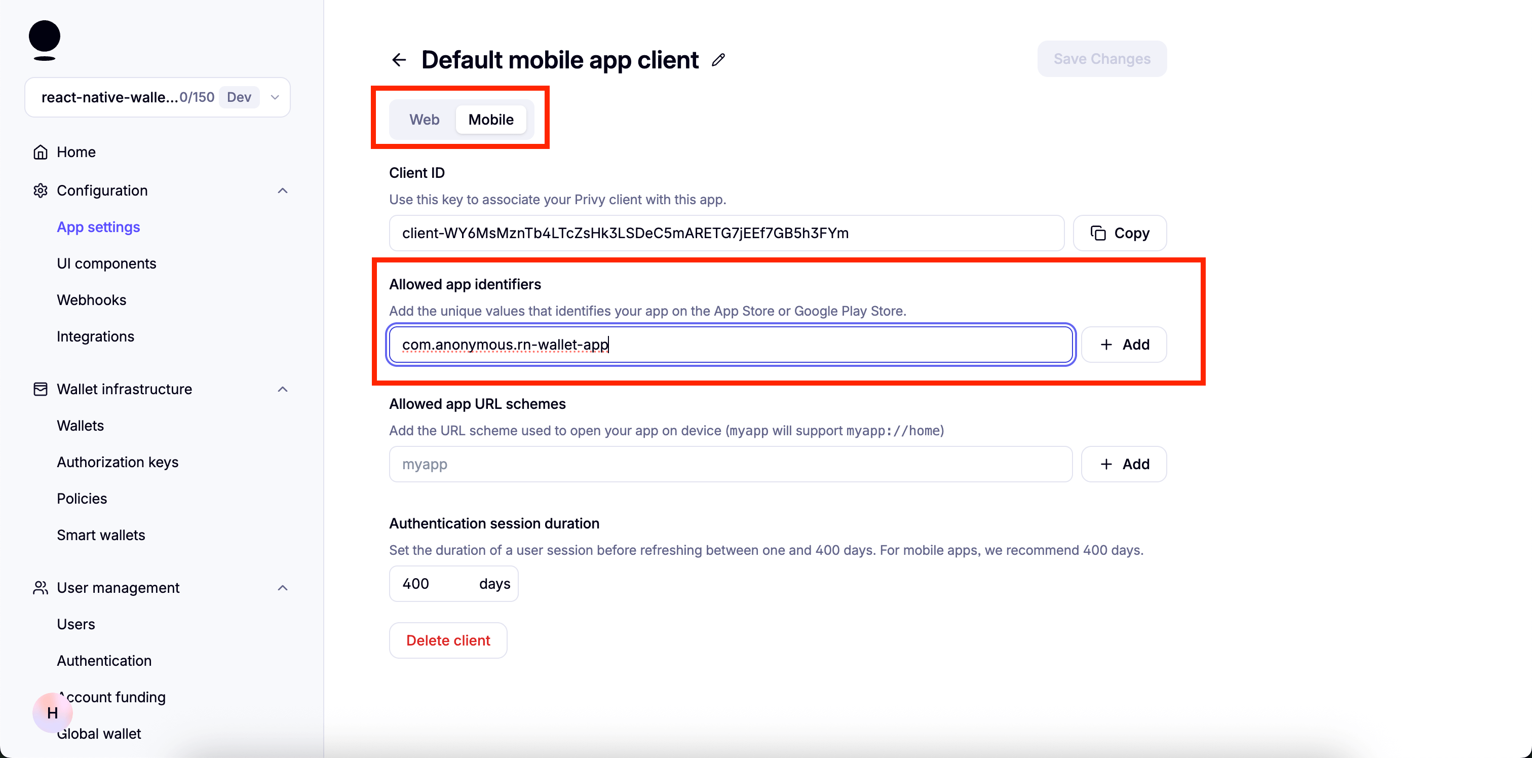allowed identifiers