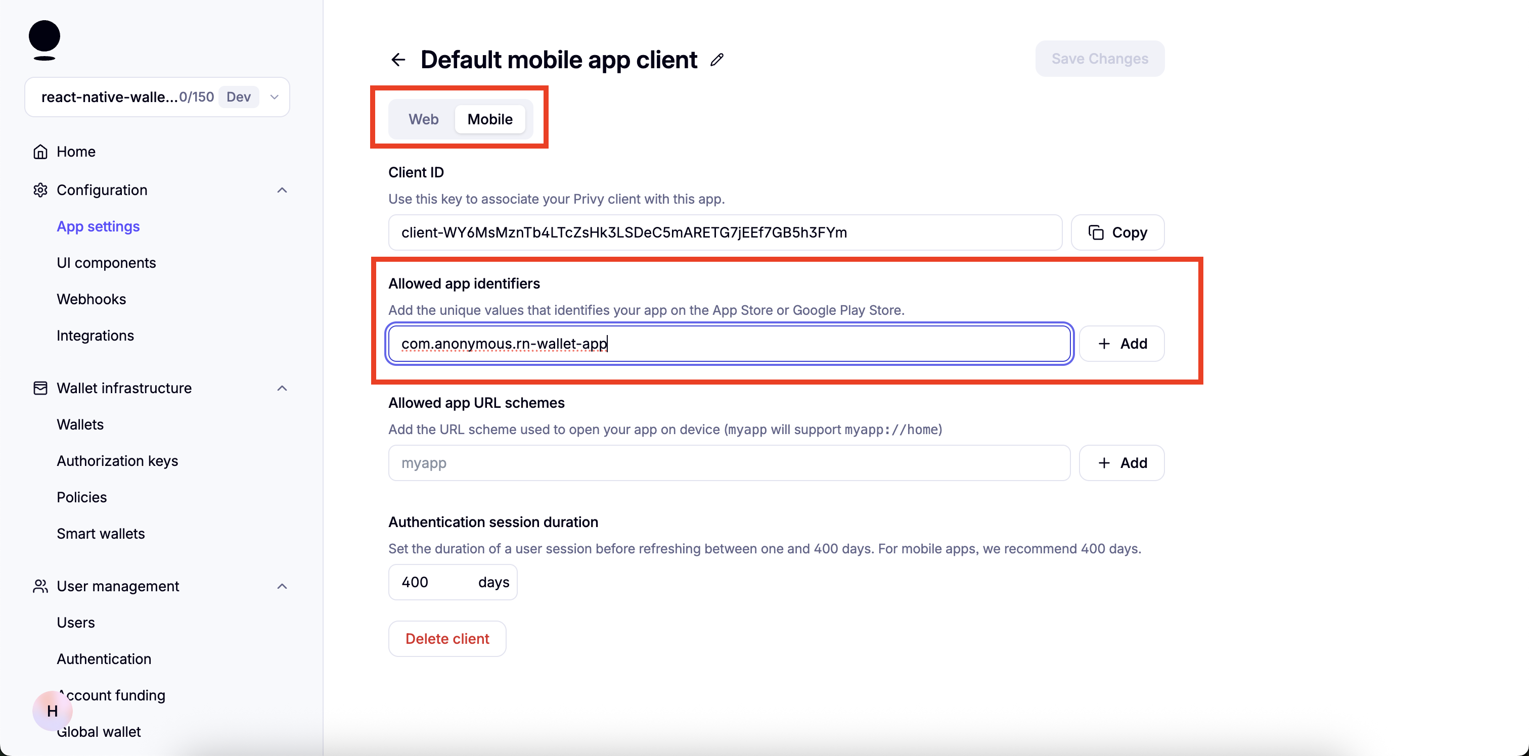 allowed identifiers